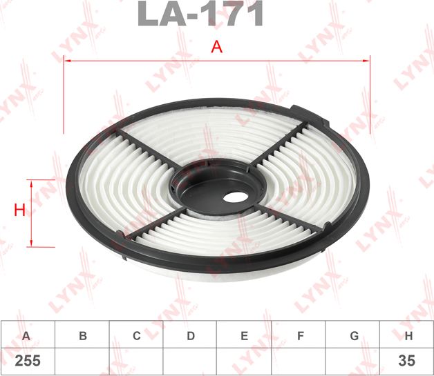Воздушный фильтр LYNXauto. Артикул LA-171
