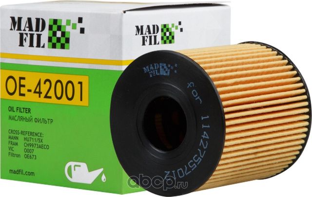 ФИЛЬТР МАСЛЯНЫЙ FORD TRANSIT 115 Л/С (Madfil). Артикул OE42001