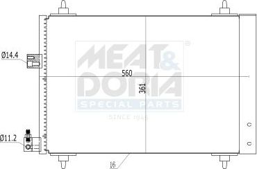 Радиатор кондиционера (конденсатор) Meat & Doria. Артикул 991046
