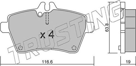 Тормозные колодки Trusting. Артикул 662.0