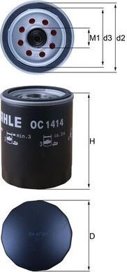 Масляный фильтр Mahle. Артикул OC 1414