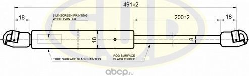 АМОРТИЗАТОР БАГАЖНИКА SKO OCTAVIA II (1Z5) 0204- 480N L=490,5200MM G.U.D.. Артикул GGS020496