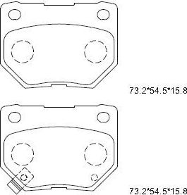 Тормозные колодки Asimco задние для Subaru Impreza II 2000-2008. Артикул KD1717