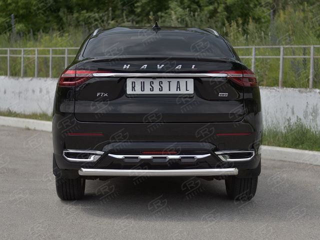 Защита RusStal заднего бампера d63 дуга для Haval F7x 1.5 4WD 2019-2022. Артикул HF7XZ-003843