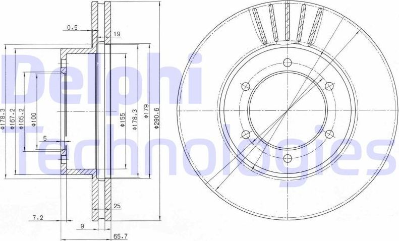 Тормозной диск Delphi. Артикул BG3423