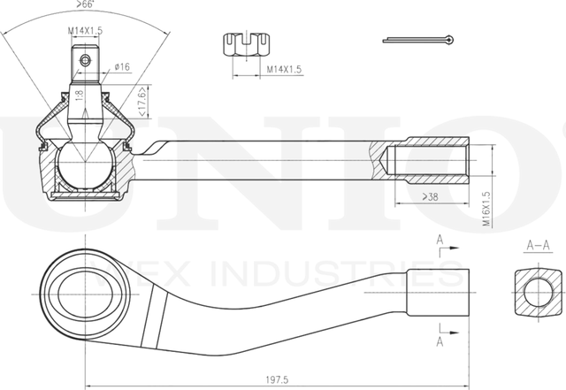 Наконечник рулевой тяги (Unio). Артикул SSP-10143