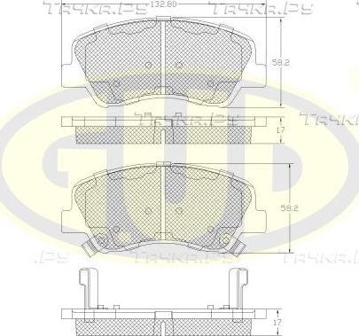 Тормозные колодки G.U.D.. Артикул GBP148802