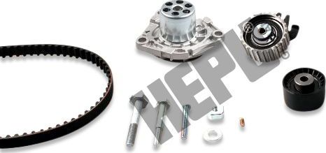 Помпа (водяной насос) с комплектом ремня ГРМ Hepu. Артикул PK10893
