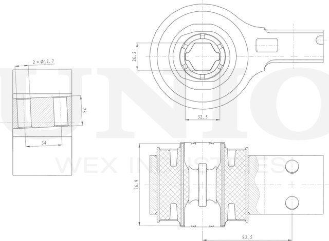 Сайлентблок рычага подвески (Unio). Артикул RMP-20211