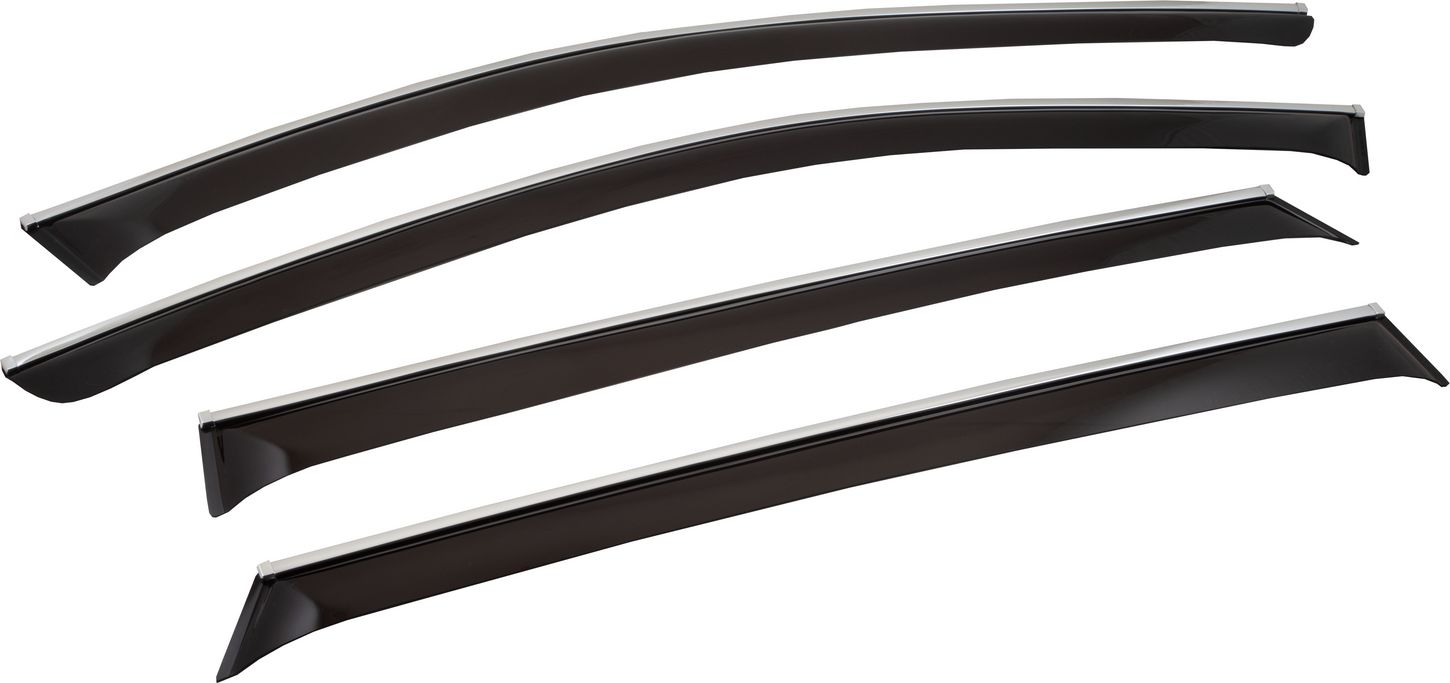 Дефлекторы Chromex для окон (c хром. молдингом) (4 шт.) Mazda CX9 II 2017-2026. Артикул CHROMEX.63024