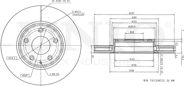 Диск тормозной (Unio). Артикул BRD-20502