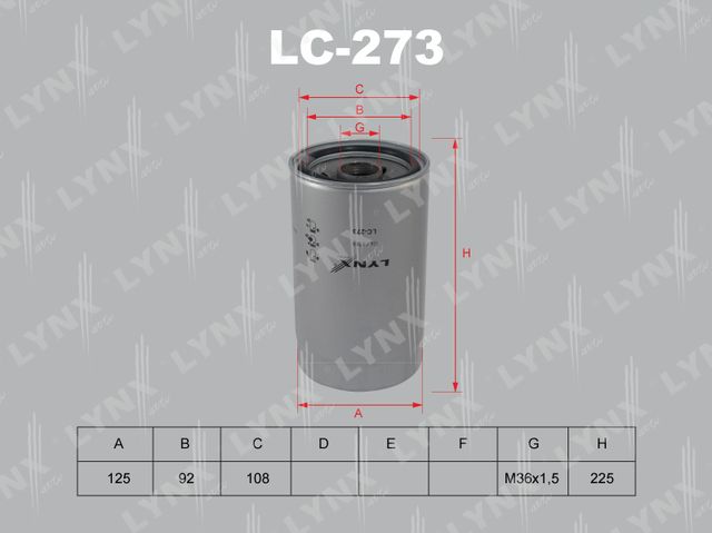 Масляный фильтр LYNXauto. Артикул LC-273