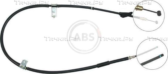 Трос ручника (тросик ручного тормоза) ABS. Артикул K14057