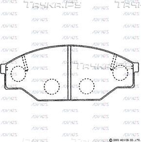 Тормозные колодки Advics передние для Toyota Camry 10 (V10, XV10) 1991-1996. Артикул SN610P