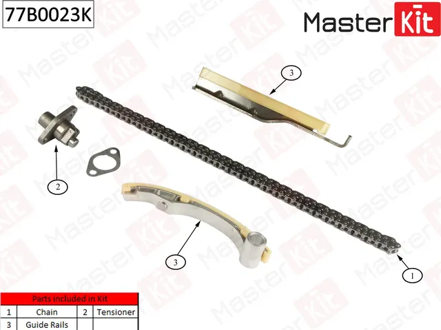 77B0023K Комплект цепи ГРМ MITSUBISHI Pajero 3.2Di-D 4M41 00-06 (без звездочек) (Master KIT). Артикул 77b0023k