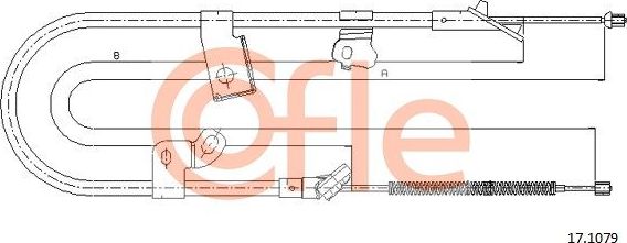 Трос ручника (тросик ручного тормоза) Cofle задний правый для Toyota Yaris Verso 1999-2005. Артикул 17.1079