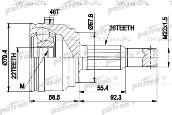Шрус наружный (граната) Patron. Артикул PCV9117A