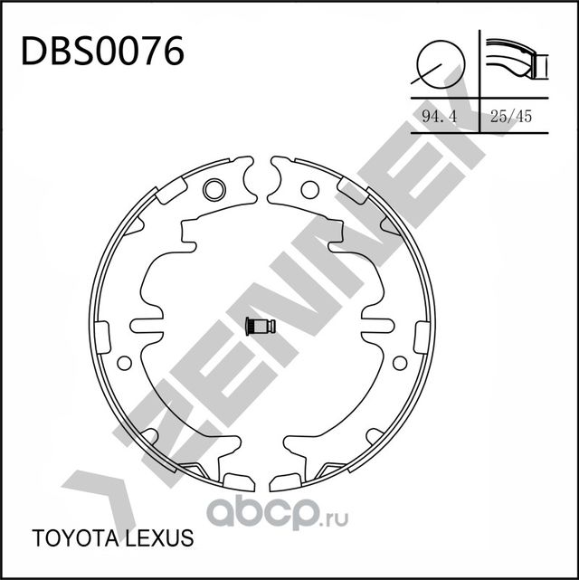 Колодки тормозные барабанные LEXUS GS 93-12 LEXUS IS 99 (Zennek). Артикул DBS0076