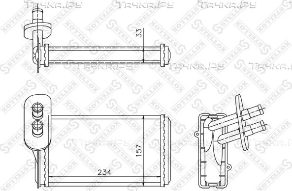 Радиатор отопителя (печки) Stellox для Audi A3 I (8L) 1996-2003. Артикул 10-35019-SX