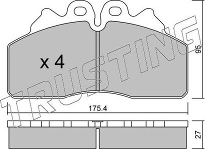 Тормозные колодки Trusting передние/задние для IVECO EuroCargo I, II, III 2006-2015. Артикул 867.0