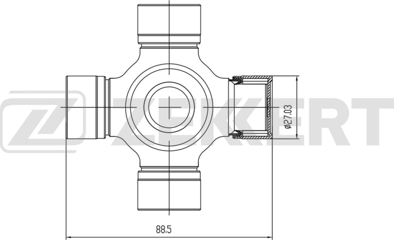 Крестовина карданного вала Zekkert. Артикул KG-1146