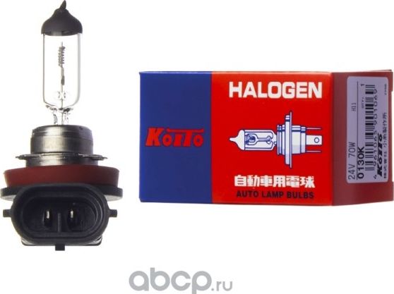 Лампа головного света Koito H11 24V 70W (уп. 1 шт.). Артикул 0130K