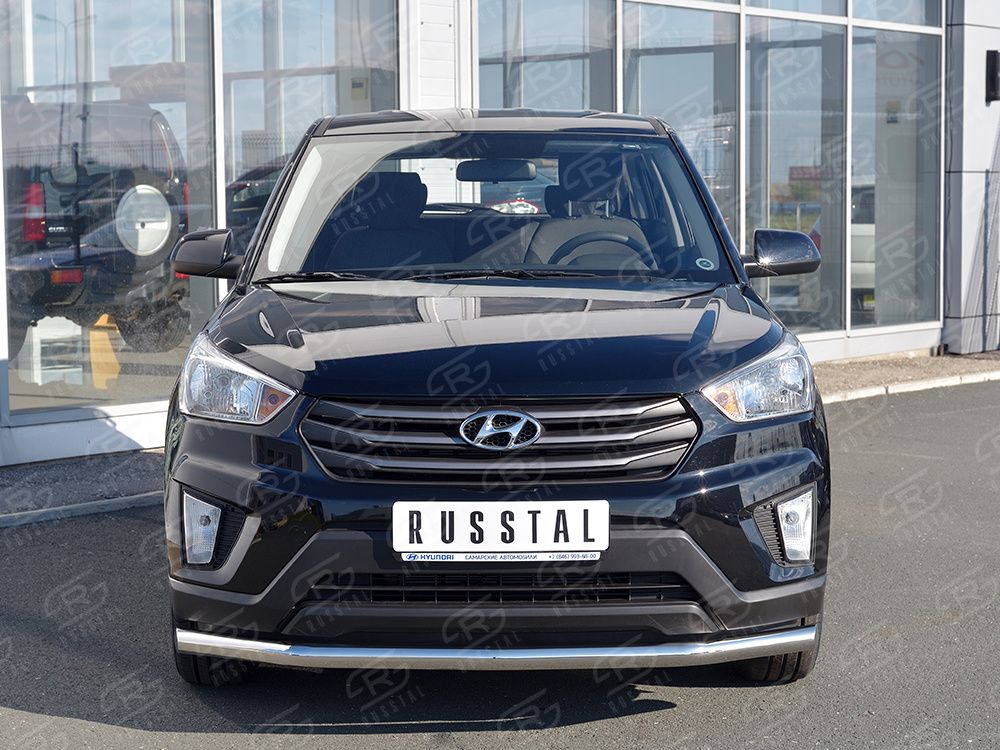 Защита RusStal переднего бампера d63 секция для Hyundai Creta I 2016-2021. Артикул HCRZ-002417
