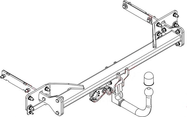 Фаркоп Steinhof для Mercedes-Benz S-Класс W222 2013-2026 (вкл. 4Matic, вкл. AMG styling). Быстросъемный крюк. Артикул M-159