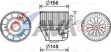 Вентилятор, мотор печки (отопителя) салона AVA для Ford Tourneo Connect II 2013-2026. Артикул FD8633