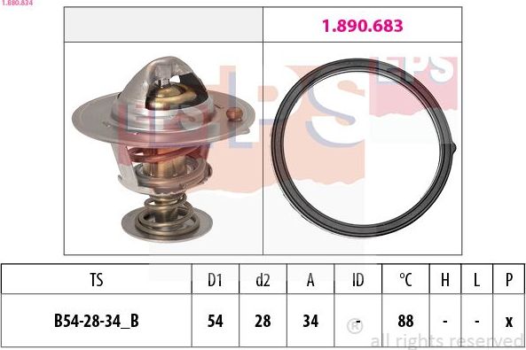 Термостат EPS Made in Italy - OE Equivalent. Артикул 1.880.834