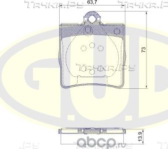 Тормозные колодки G.U.D.. Артикул GBP067800