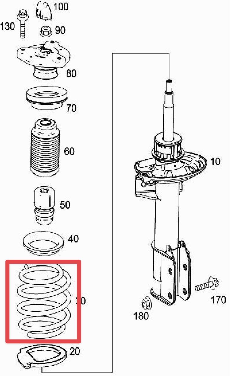 Пружина подвески передняя Mercedes-Benz. Артикул A2043214504