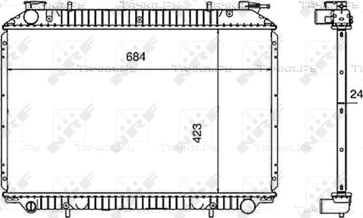 Радиатор охлаждения двигателя NRF EASY FIT для Nissan Vanette III 1994-1997. Артикул 519534