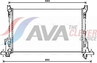 Радиатор охлаждения двигателя AVA для Renault Trafic III 2014-2026. Артикул RT2623