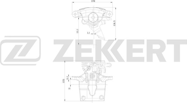 Тормозной суппорт Zekkert (Чугун) задний правый для Nissan Interstar 2002-2026. Артикул BS-8341