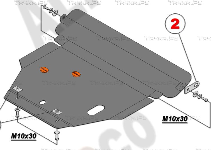Защита алюминиевая Alfeco для картера и КПП Mazda 626 GF 1997-2002. Артикул ALF.13.15 AL4