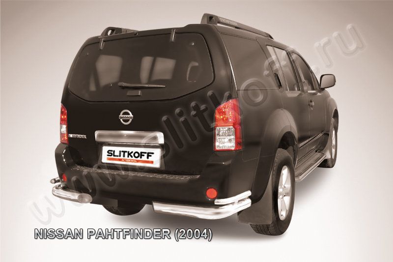Защита Slitkoff задняя d76/42 уголки двойные для Nissan Pathfinder R51 2004-2010. Артикул NIP013