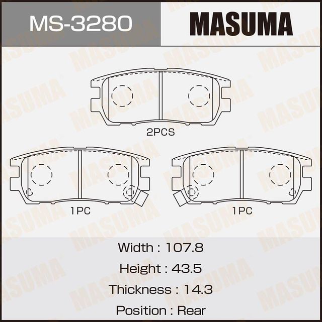 Тормозные колодки Masuma. Артикул MS-3280