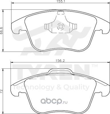 Дисковые тормозные колодки (Tyren). Артикул TYR1213591