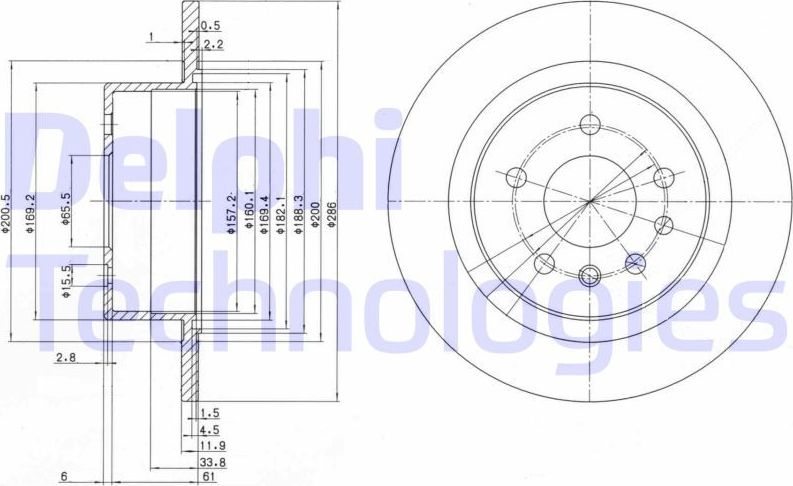 Тормозной диск Delphi. Артикул BG2986