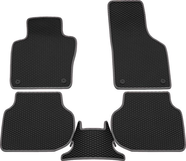 Коврики Rezkon EVA для салона Volkswagen Jetta VI 2010-2018 Серый кант. Артикул 9035010202