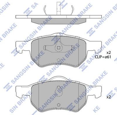 Тормозные колодки Sangsin Hi-Q. Артикул SP4183