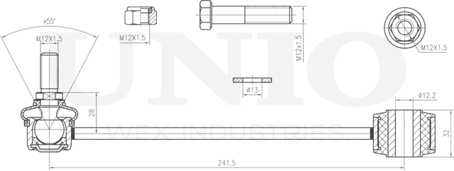 Тяга/стойка стабилизатора (Unio). Артикул SSP-50167