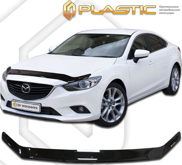Дефлектор СА Пластик для капота (Classic черный) Mazda 6 III 2012-2026. Артикул 2010010108915