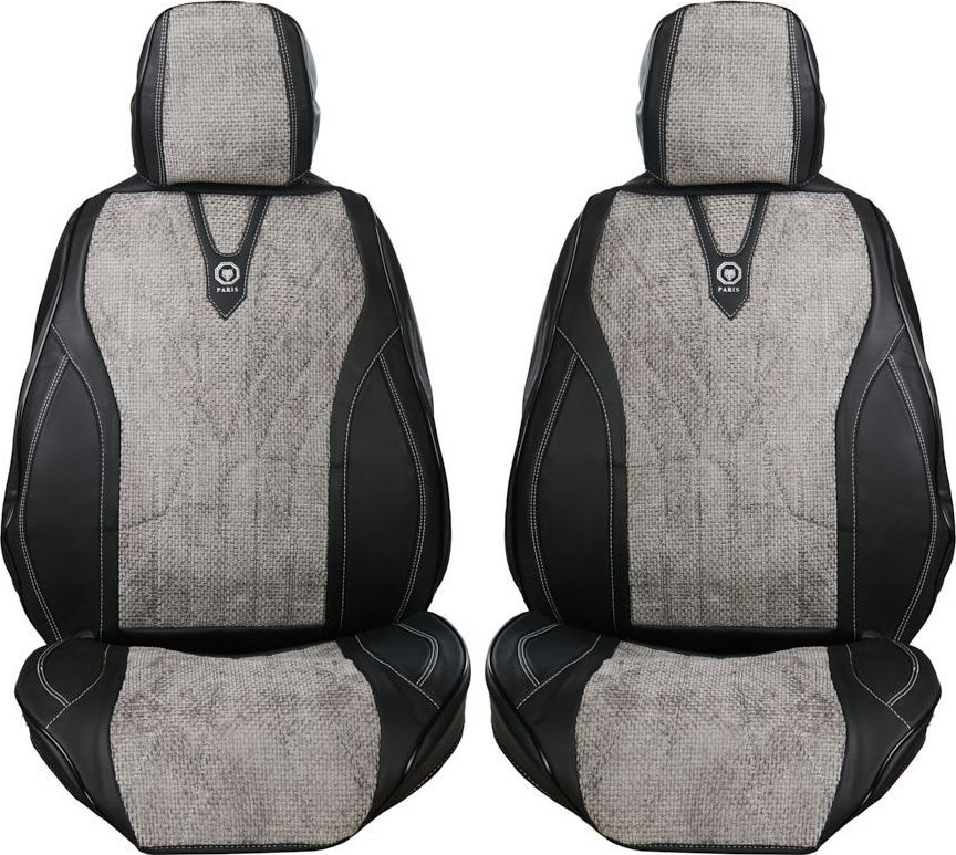 Накидки Seintex каркасные на сидения со вставкой из ткани (Париж), цвет Черный/вставка серые. Артикул 317956
