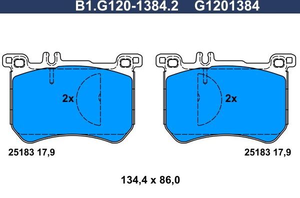 Тормозные колодки Galfer. Артикул B1.G120-1384.2