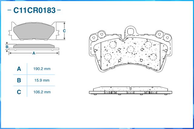 Колодки тормозные передние (Low Metallic) (Cworks). Артикул C11CR0183