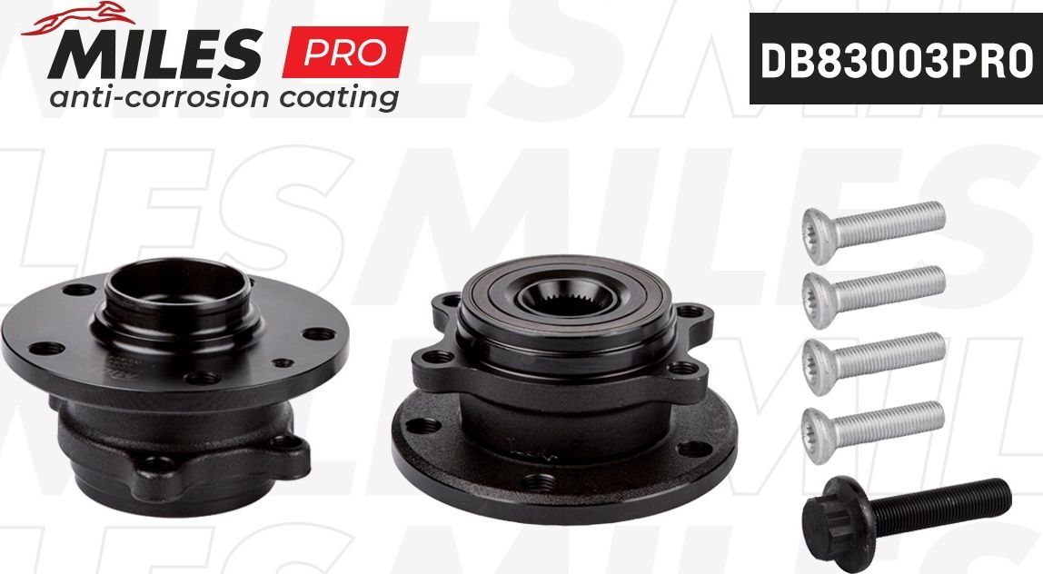Ступица с подшипником AUDI A3/GOLF V/CADDY/PASSAT B6/TIGUAN/OCTAVIA 03- пер.(с покрытием) (Miles). Артикул DB83003PRO