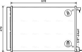 Радиатор кондиционера (конденсатор) AVA (алюминий). Артикул MS5678D