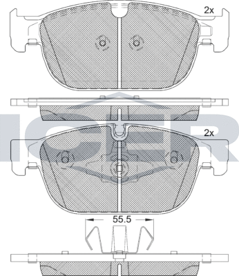 Тормозные колодки Icer. Артикул 182272